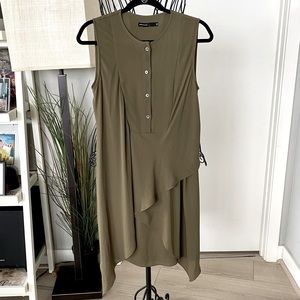 Karen Millen Olive Green Silk Dress